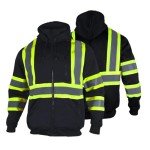 Hi Vis Safety Fleece Zip Hoodie for Men