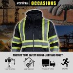 Hi Vis Safety Fleece Zip Hoodie for Men