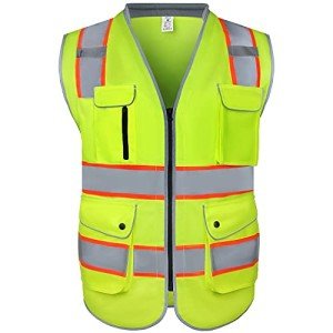 Amoolo High-Visibility Reflective Safety Vest, Yellow