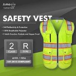 Amoolo High-Visibility Reflective Safety Vest, Yellow