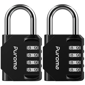 Puroma 4-Digit Waterproof Combination Lock - 2 Pack