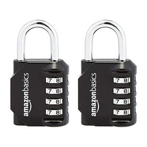 Amazon Basics 4-Digit Combination Lock - 2-Pack