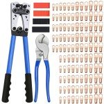 Cable Lug Crimping Tool Set with Copper Wire Lugs