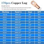 Cable Lug Crimping Tool Set with Copper Wire Lugs