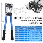 Cable Lug Crimping Tool Set with Copper Wire Lugs