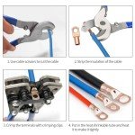 Cable Lug Crimping Tool Set with Copper Wire Lugs