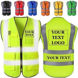 Personalized High-Visibility Safety Vest with Pockets