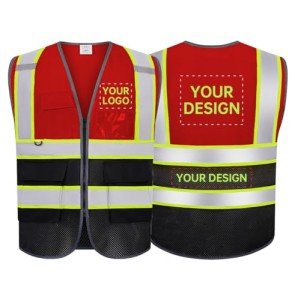 Personalized High Visibility Safety Vest with Pockets