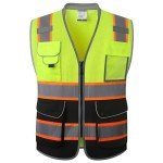 Hi-Vis Reflective Safety Vest with 9 Pockets