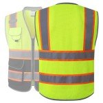 Hi-Vis Reflective Safety Vest with 9 Pockets