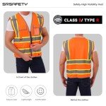 High Visibility Reflective Safety Vest with 9 Pockets