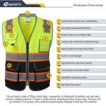 Hi-Vis Reflective Safety Vest with 9 Pockets