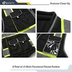 Hi-Vis Black Safety Vest with 10 Pockets