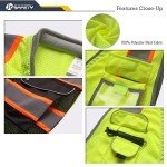Hi-Vis Reflective Safety Vest with 9 Pockets