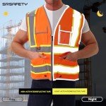 High Visibility Reflective Safety Vest with 9 Pockets