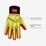 Heavy Duty HI-VIS Cut Resistant Work Gloves