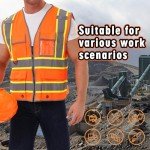 High Visibility Reflective Safety Vest with 9 Pockets