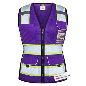 Women's High-Visibility Mesh Safety Vest with Pockets
