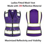 Women's High-Visibility Mesh Safety Vest with Pockets