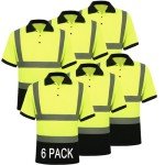 High Visibility Reflective Work Polo T-Shirts 6-Pack