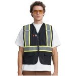 A-KSAFETY Men's Black Safety Vest