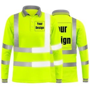 Hi-Vis Long Sleeve Safety T-Shirt with Reflective Strips