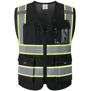 High Visibility Safety Vest with 9 Pockets