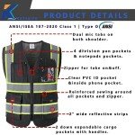 High Visibility Safety Vest with 9 Pockets
