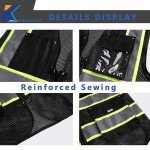 High Visibility Safety Vest with 9 Pockets