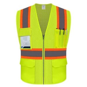 Hi-Vis Safety Vest with Pockets for Work