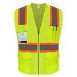 Hi-Vis Safety Vest with Pockets for Work