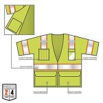 Ergodyne Hi-Vis Class 3 Surveyor Vest - Lime