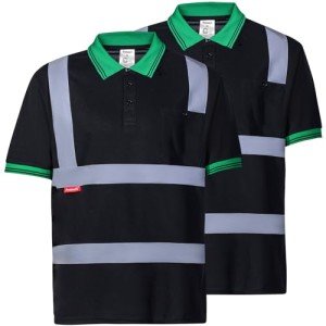 Hi-Vis Reflective Polo Shirts - 2 Pack, Medium