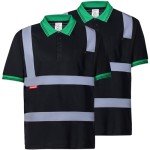 Hi-Vis Reflective Polo Shirts - 2 Pack, Medium