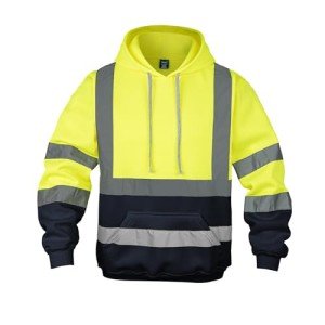ANSI Class 3 Reflective Hooded Sweatshirt - Yellow/Navy