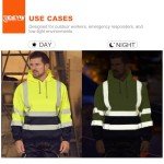ANSI Class 3 Reflective Hooded Sweatshirt - Yellow/Navy