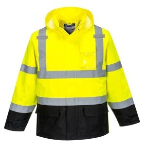 Hi-Vis Lightweight Waterproof Rain Jacket - Yellow/Black