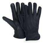 Men's Black Deerskin Leather Gloves with Thinsulate 3X