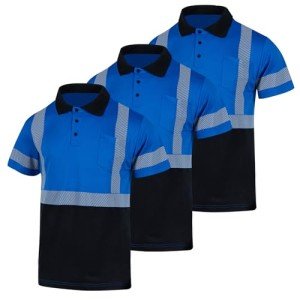 Hi-Vis Reflective Polo Shirts for Men - 3 Pack