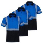 Hi-Vis Reflective Polo Shirts for Men - 3 Pack