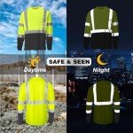Men's High Visibility Long Sleeve Safety Shirts 6-Pack