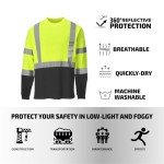Men's High Visibility Long Sleeve Safety Shirts 6-Pack