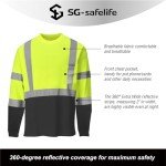 Men's High Visibility Long Sleeve Safety Shirts 6-Pack