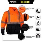 High Visibility Men's Reflective Fleece Hoodie - Orange