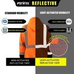 High Visibility Men's Reflective Fleece Hoodie - Orange