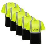 Hi-Vis Reflective Safety Shirts for Men - 3 & 5 Pack