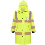 TICONN Waterproof Reflective Safety Rain Jacket (XL)