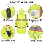 TICONN Waterproof Reflective Safety Rain Jacket (XL)
