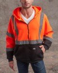 High Visibility Fleece Zip Up Hoodie for Men