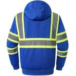 Hi-Vis Hooded Safety Sweatshirt with Reflective Strips